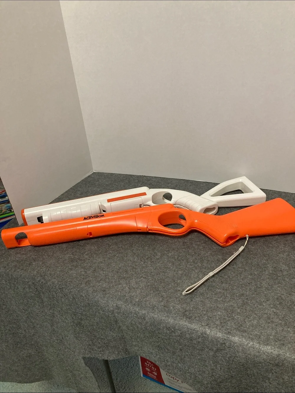 Nintendo Wii Activision Orange and White Gun Controller holders for Wii